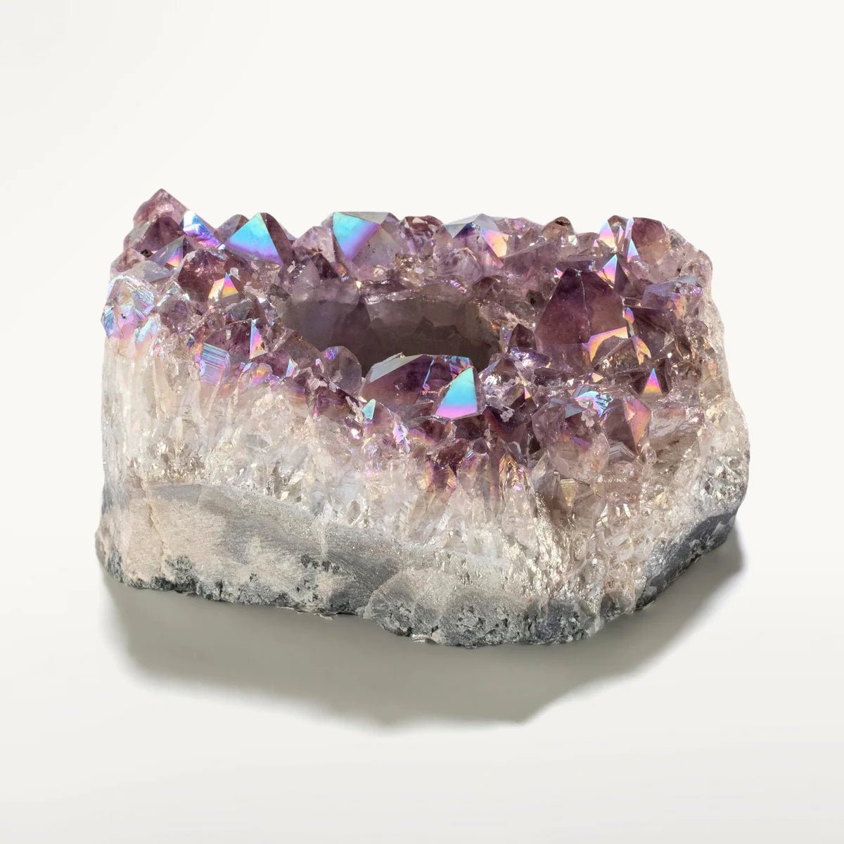 Angel Aura Borealis Amethyst Geode Tealight Candle Holder - Xformerz