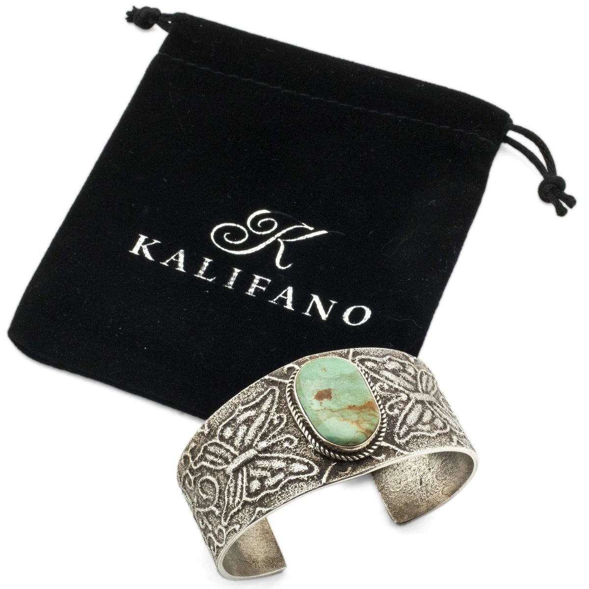 Anthony Bowman Green Kingman Turquoise USA Native American Made 925 Sterling Silver Cuff - Xformerz