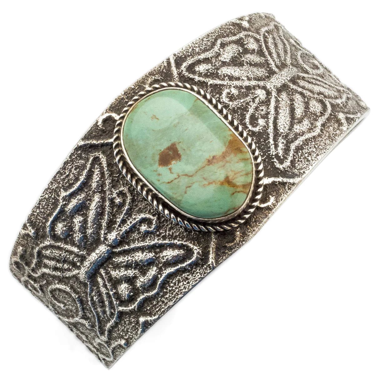 Anthony Bowman Green Kingman Turquoise USA Native American Made 925 Sterling Silver Cuff - Xformerz