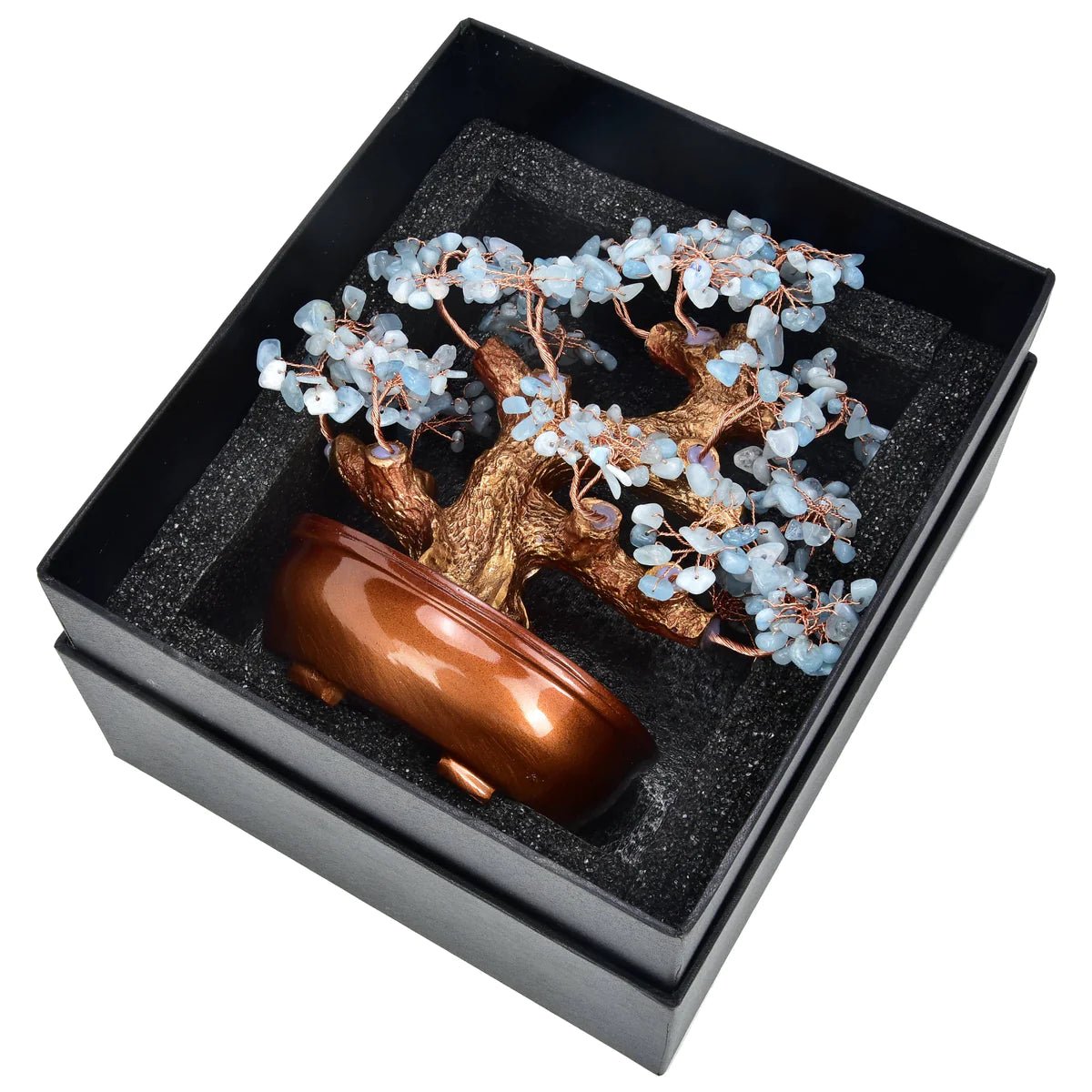 Aquamarine Tree of Life with 360 Natural Gemstones - Xformerz