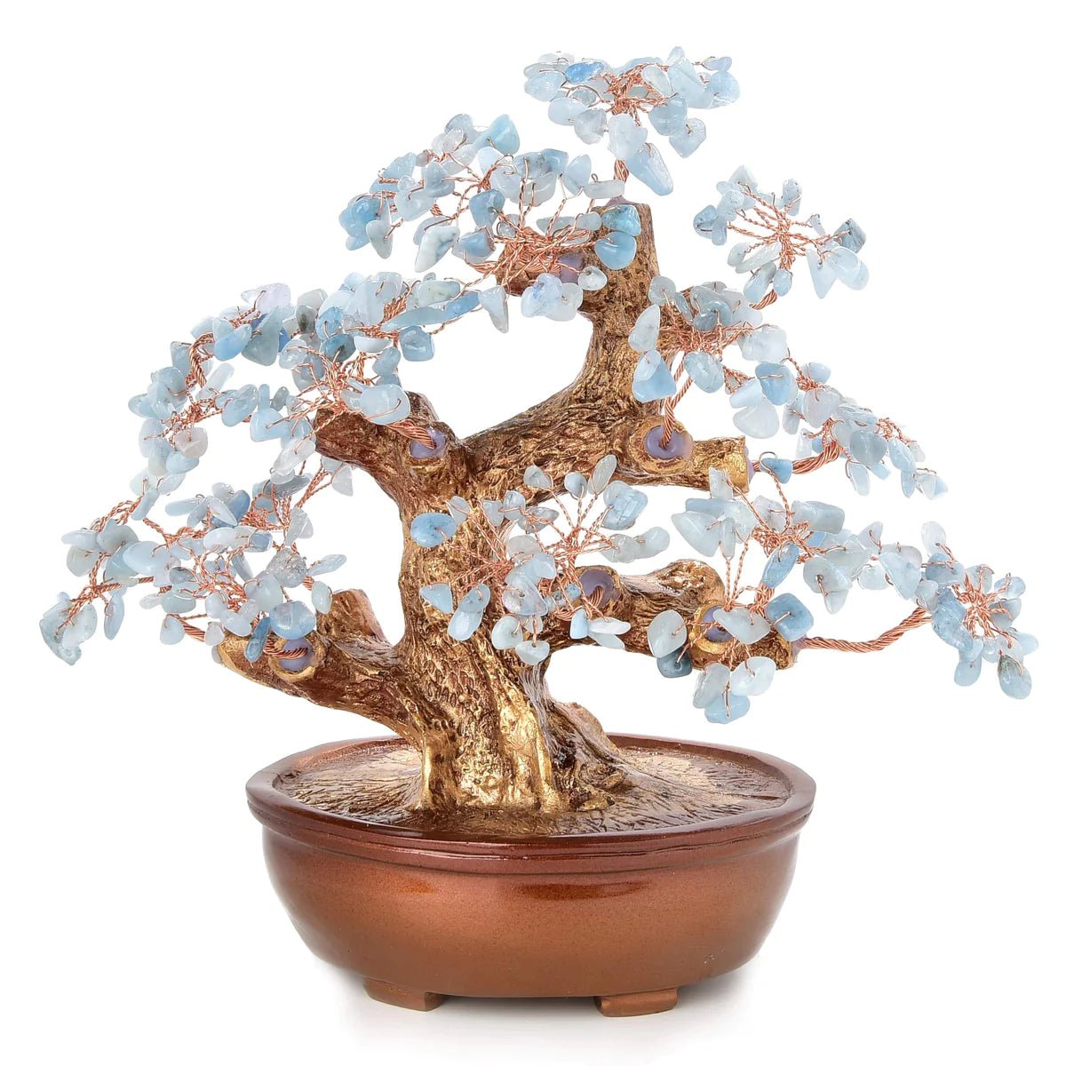 Aquamarine Tree of Life with 360 Natural Gemstones - Xformerz