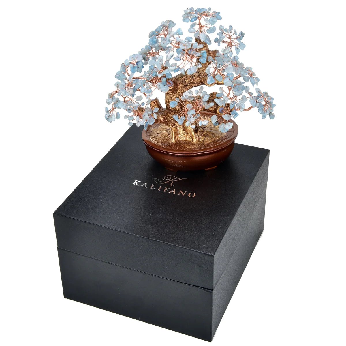 Aquamarine Tree of Life with 360 Natural Gemstones - Xformerz