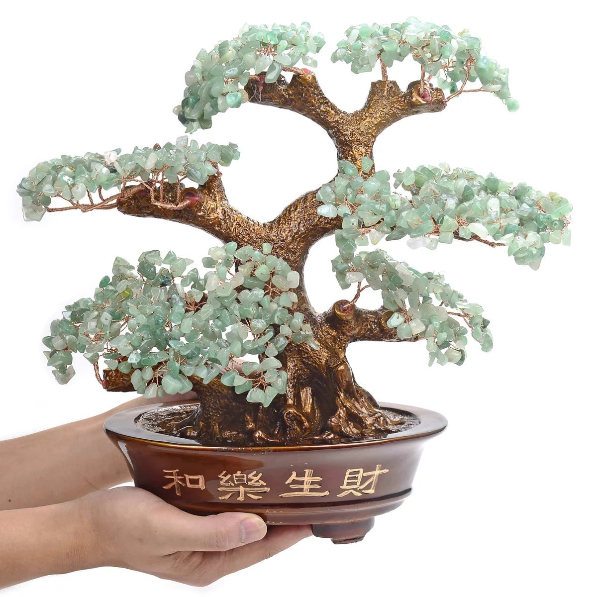 Aventurine Bonsai Tree of Life with 1,251 Natural Gemstones - Xformerz