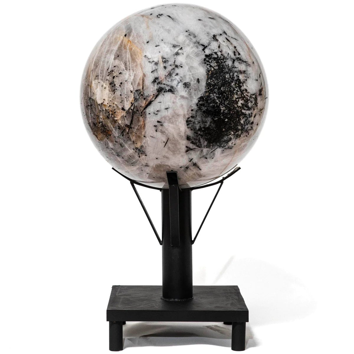 Black Tourmaline and Quartz Sphere - 1,031 lbs / 28&quot; diameter - Xformerz