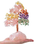 Bonsai Tree of Life on Rose Quartz Base with 414 Crystals - Xformerz