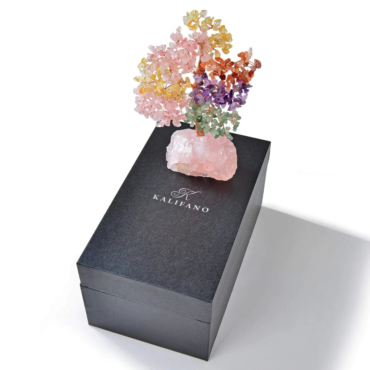 Bonsai Tree of Life on Rose Quartz Base with 414 Crystals - Xformerz