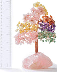 Bonsai Tree of Life on Rose Quartz Base with 414 Crystals - Xformerz