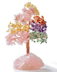 Bonsai Tree of Life on Rose Quartz Base with 414 Crystals - Xformerz