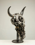 Bull Skull Recycled Metal Art Sculpture - Xformerz