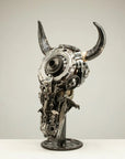 Bull Skull Recycled Metal Art Sculpture - Xformerz