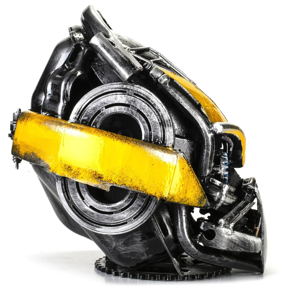 BumbleBee Head Inspired Recycled Metal Art Sculpture - Xformerz