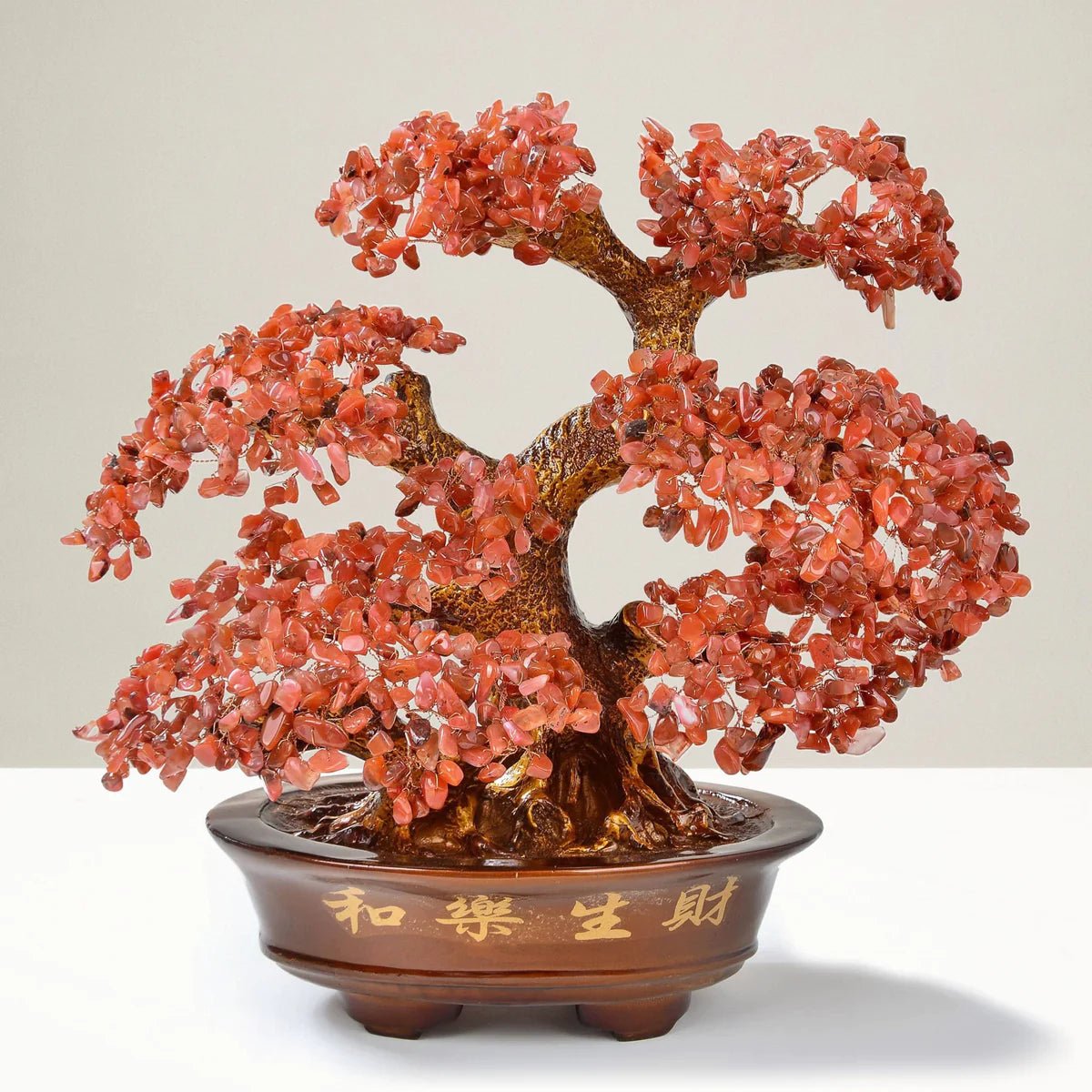 Carnelian Bonsai Tree of Life with 1,251 Natural Gemstones - Xformerz