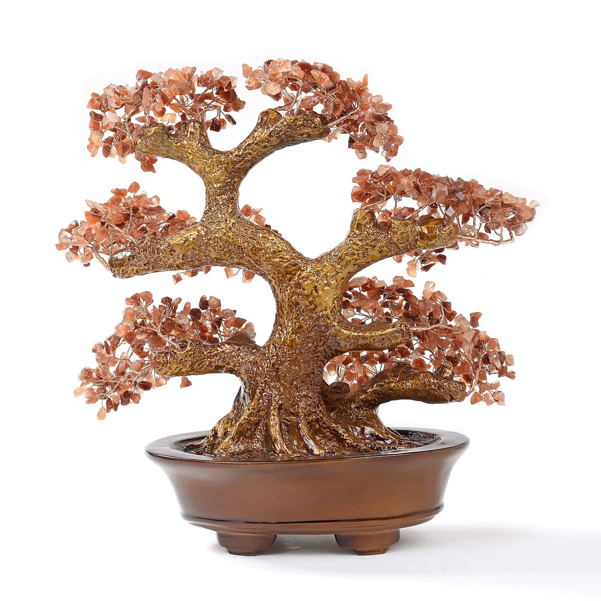 Carnelian Bonsai Tree of Life with 1,251 Natural Gemstones - Xformerz