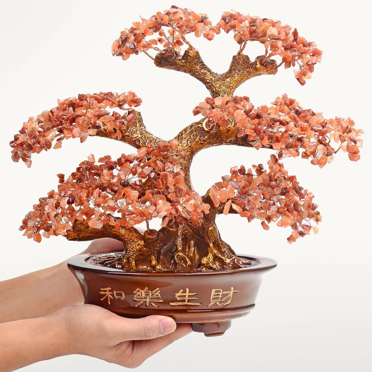 Carnelian Bonsai Tree of Life with 1,251 Natural Gemstones - Xformerz