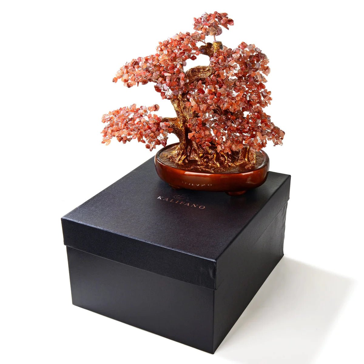 Carnelian Bonsai Tree of Life with 1,251 Natural Gemstones - Xformerz