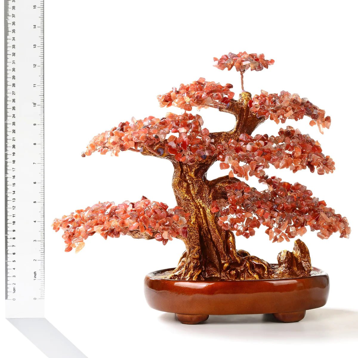 Carnelian Bonsai Tree of Life with 1,251 Natural Gemstones - Xformerz