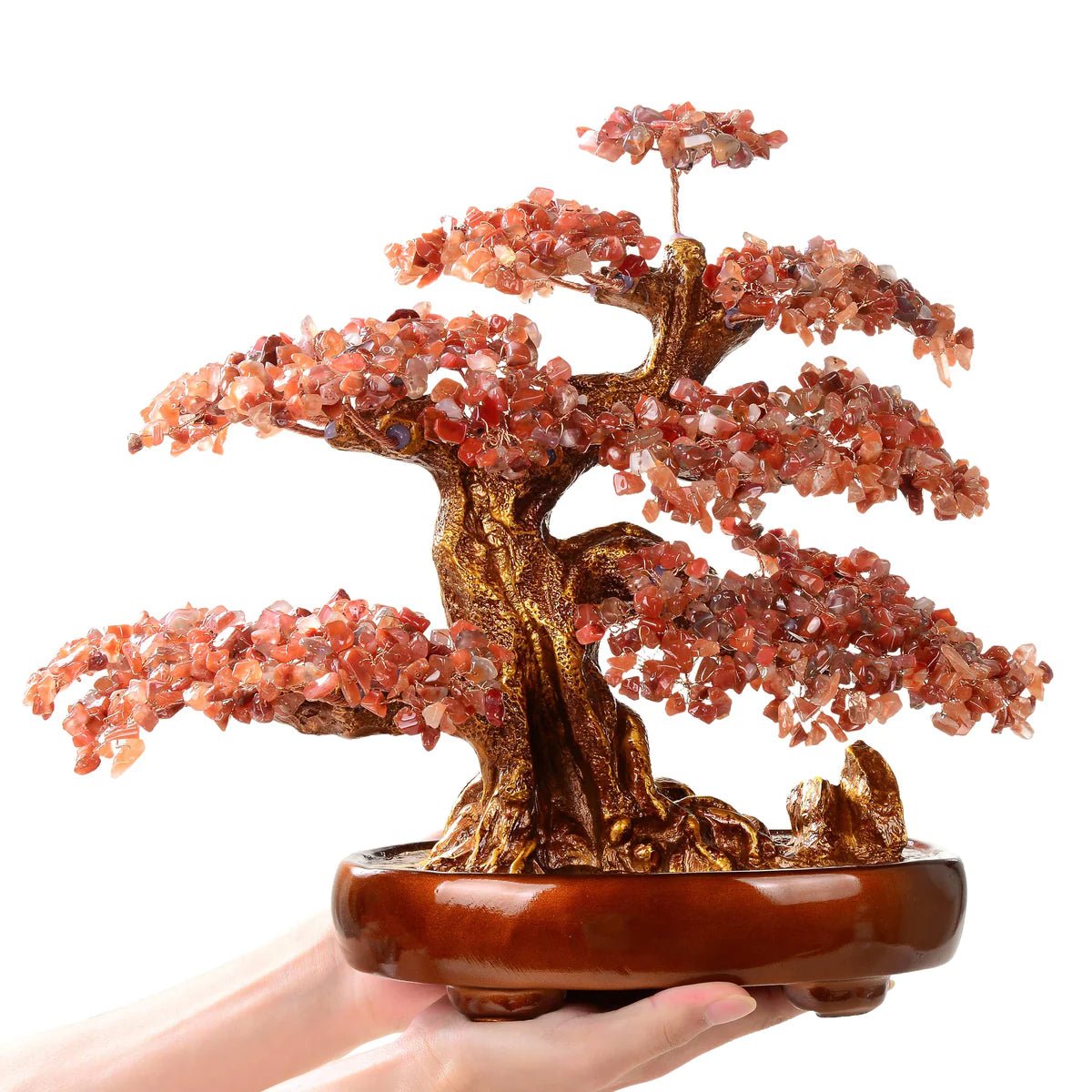 Carnelian Bonsai Tree of Life with 1,251 Natural Gemstones - Xformerz