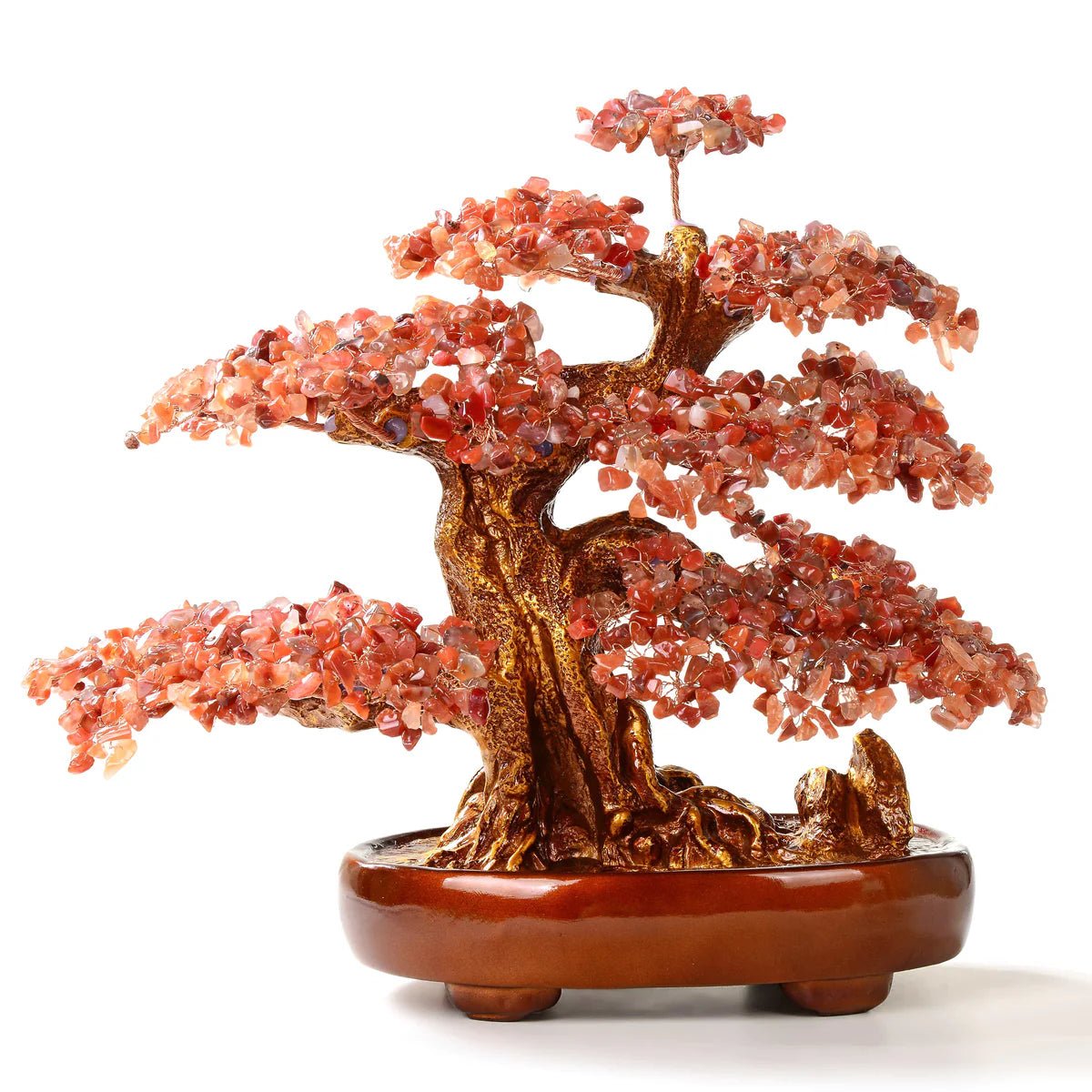Carnelian Bonsai Tree of Life with 1,251 Natural Gemstones - Xformerz