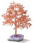 Carnelian Tree of Life on Amethyst Geode Base with 728 Natural Gemstones - Xformerz