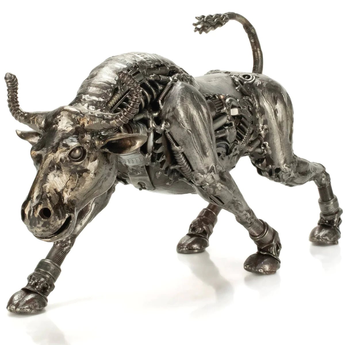 Charging Bull Inspired Recycled Metal Art Sculpture - Xformerz