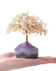 Citrine Natural Gemstone Tree of Life with Amethyst Geode Base - Xformerz