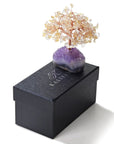 Citrine Natural Gemstone Tree of Life with Amethyst Geode Base - Xformerz