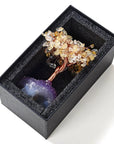 Citrine Natural Gemstone Tree of Life with Amethyst Geode Base - Xformerz