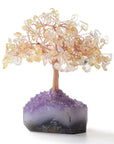 Citrine Natural Gemstone Tree of Life with Amethyst Geode Base - Xformerz