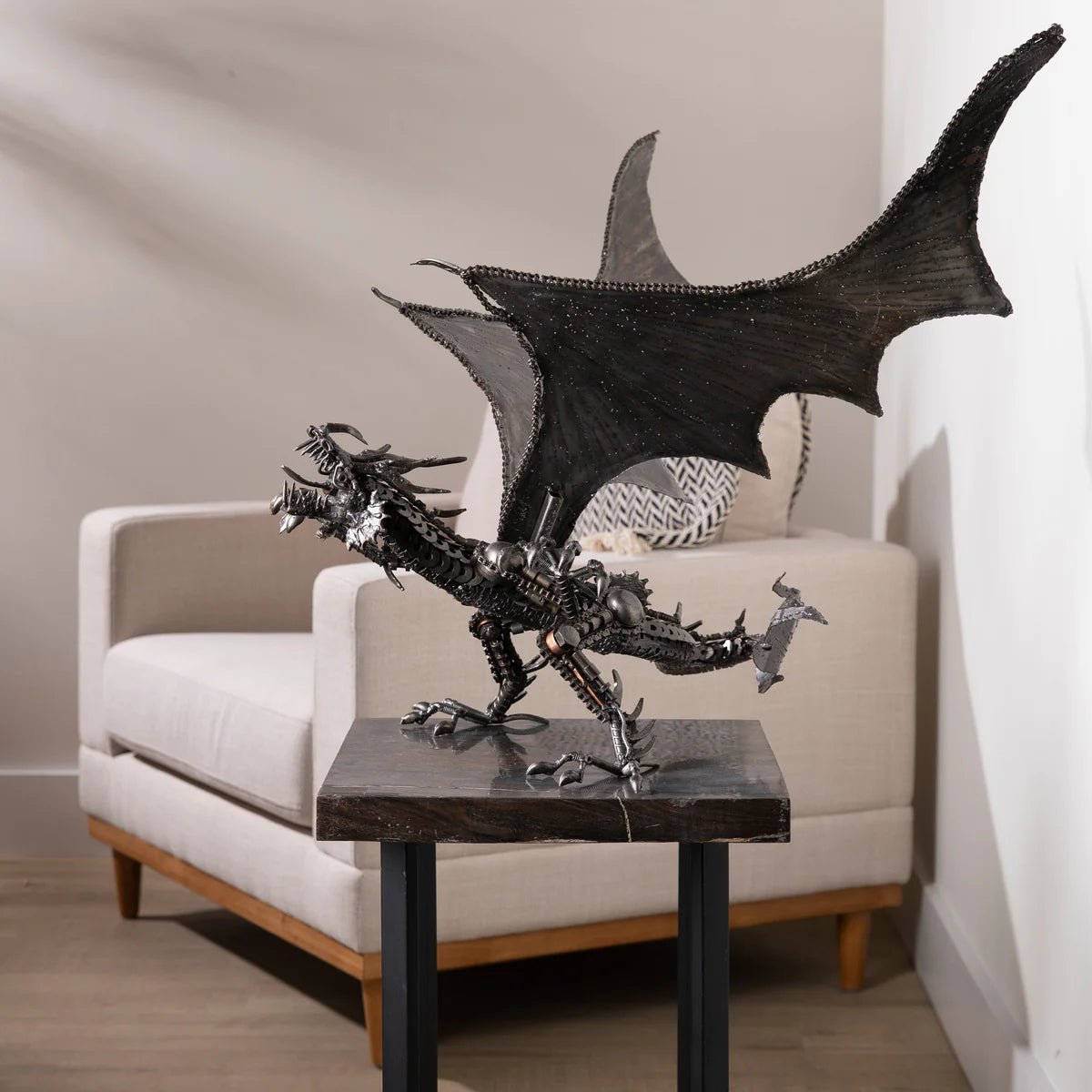 Dragon Recycled Metal Art Sculpture - Xformerz