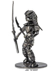 Dual Wielding Predator with Spear Inspired Recycled Metal Sculpture - Xformerz