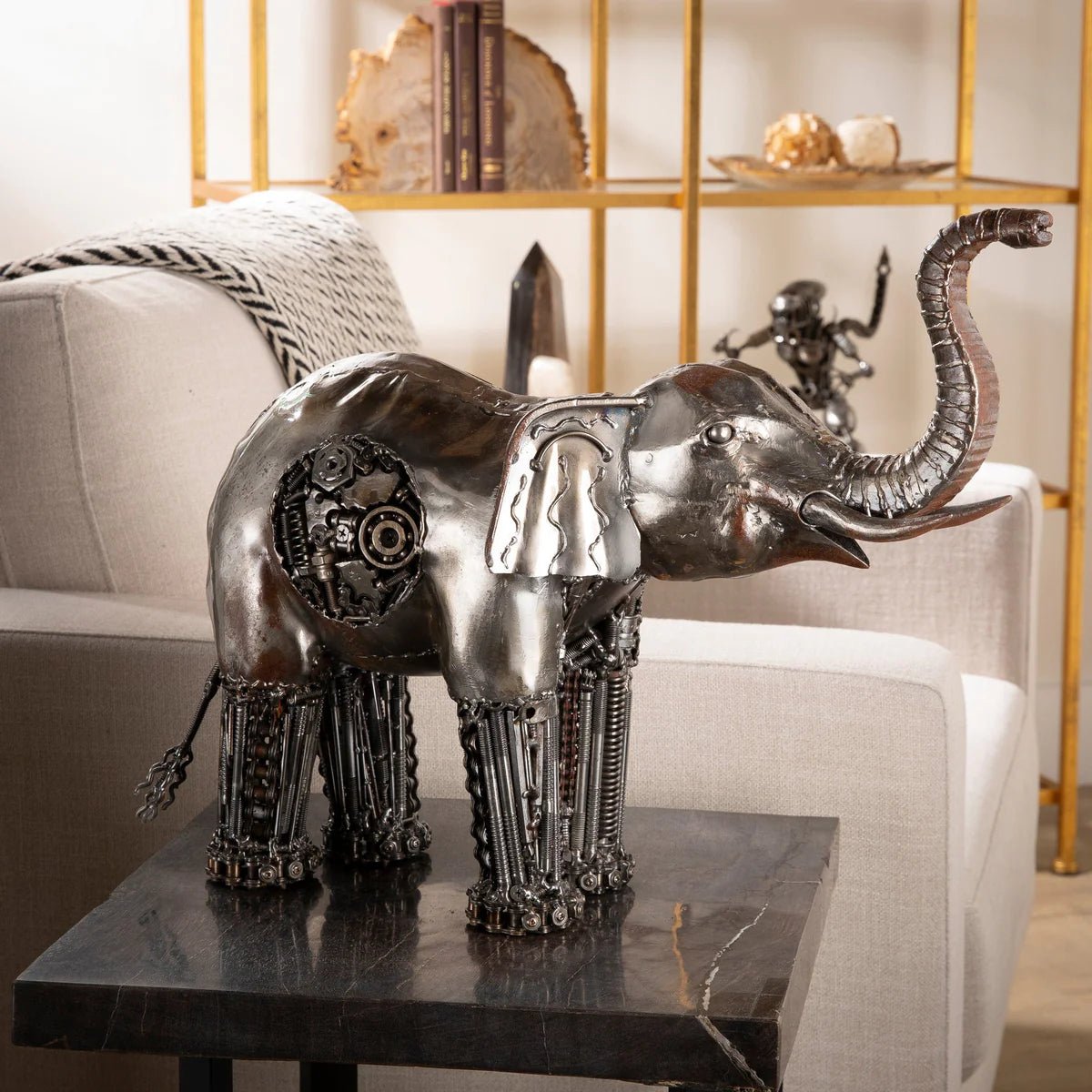 Elephant Inspired Recycled Metal Art Sculpture - Xformerz