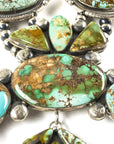 Gabriel Jurado Royston Turquoise Squash Blossom Native American Made Sterling Silver 2 Piece Set - Xformerz