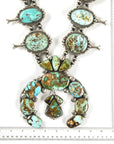 Gabriel Jurado Royston Turquoise Squash Blossom Native American Made Sterling Silver 2 Piece Set - Xformerz