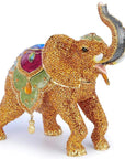 Gold Elephant Figurine Keepsake Box made with Crystals - Xformerz