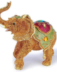 Gold Elephant Figurine Keepsake Box made with Crystals - Xformerz