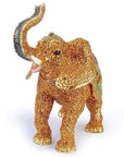 Gold Elephant Figurine Keepsake Box made with Crystals - Xformerz