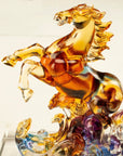 Graceful Horse Crystal Carving with Detachable Base - A Symbol of Freedom and Action - Xformerz