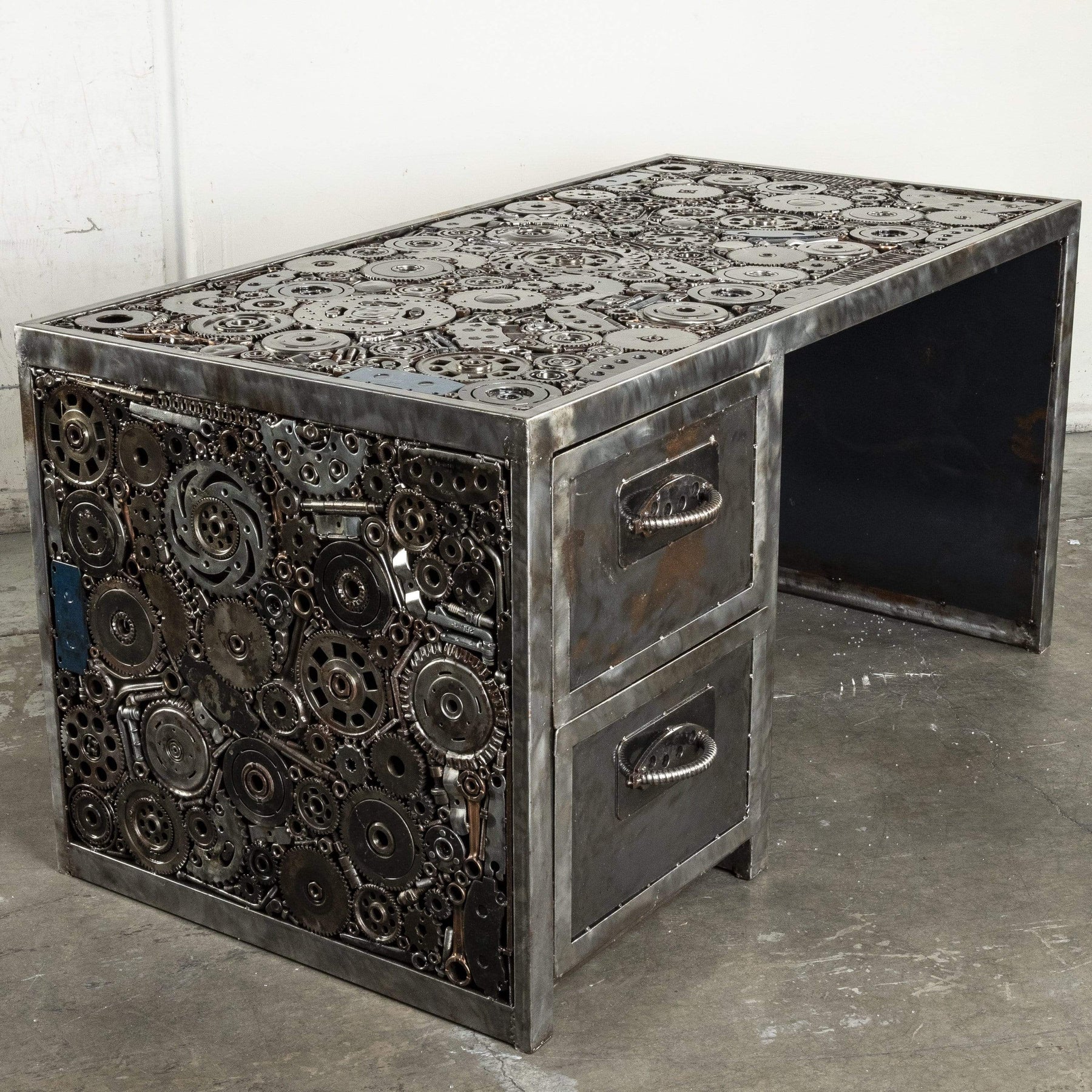 Industrial Executive Gear Desk made with Recycled Scrap Metal - Xformerz