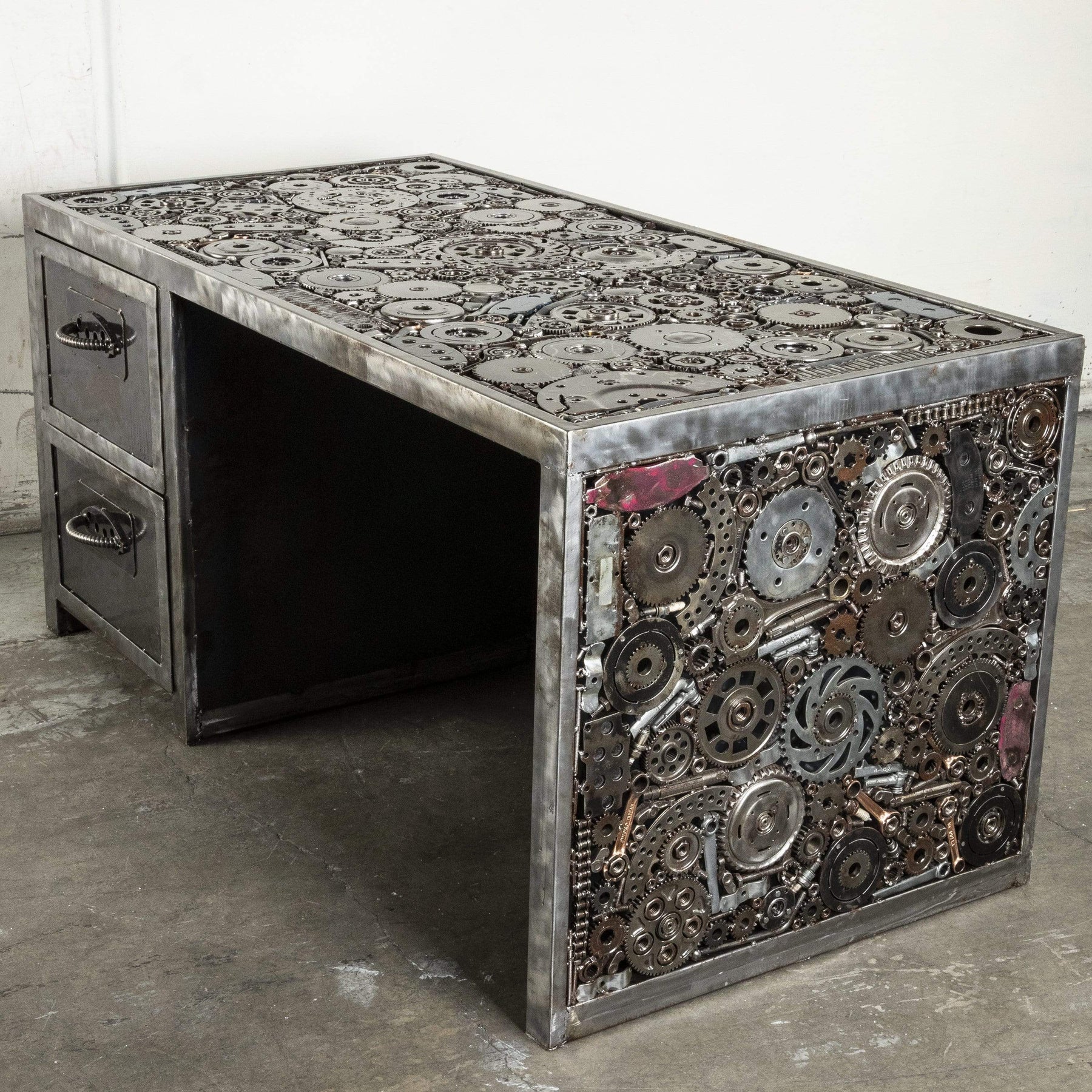 Industrial Executive Gear Desk made with Recycled Scrap Metal - Xformerz