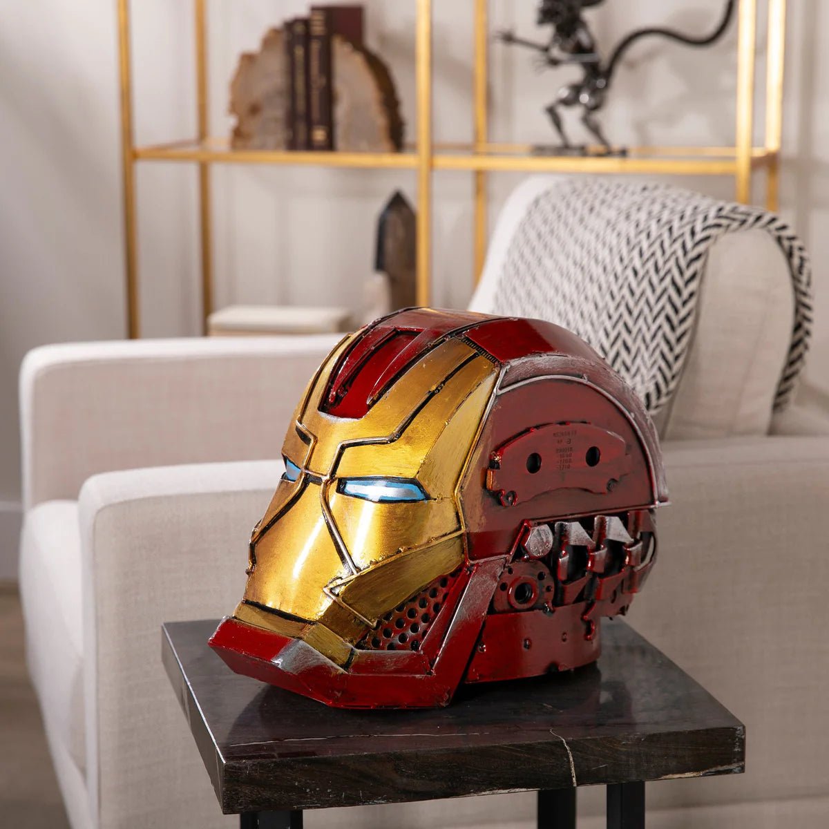 Ironman Head Inspired Recycled Metal Art Sculpture - Xformerz