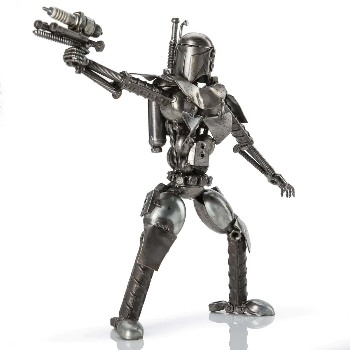 Jango Fett with Blaster Inspired Recycled Metal Sculpture - Xformerz