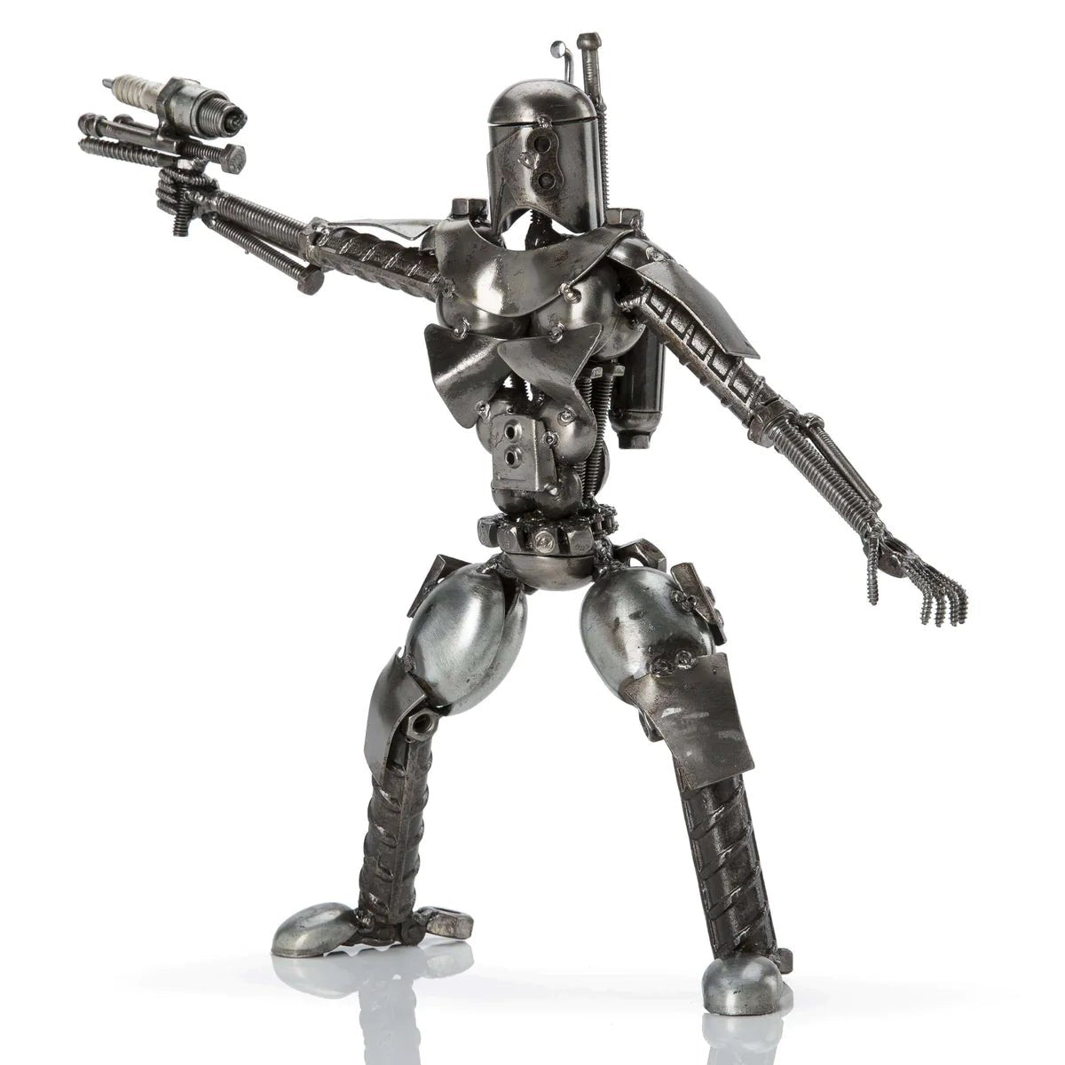 Jango Fett with Blaster Inspired Recycled Metal Sculpture - Xformerz