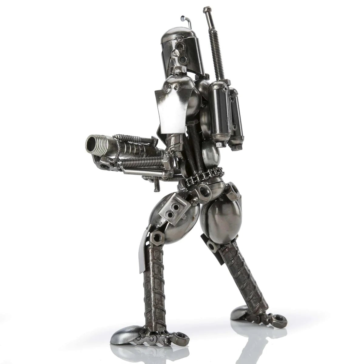 Jango Fett with Blaster Inspired Recycled Metal Sculpture - Xformerz