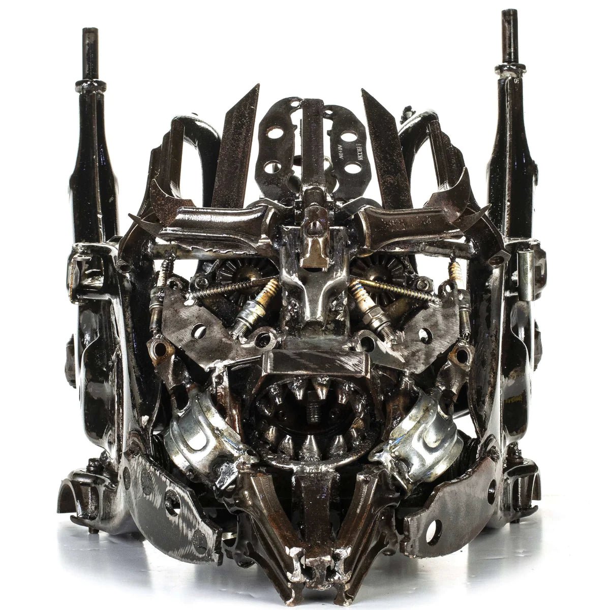 Megatron Head Inspired Recycled Metal Art Sculpture - Xformerz