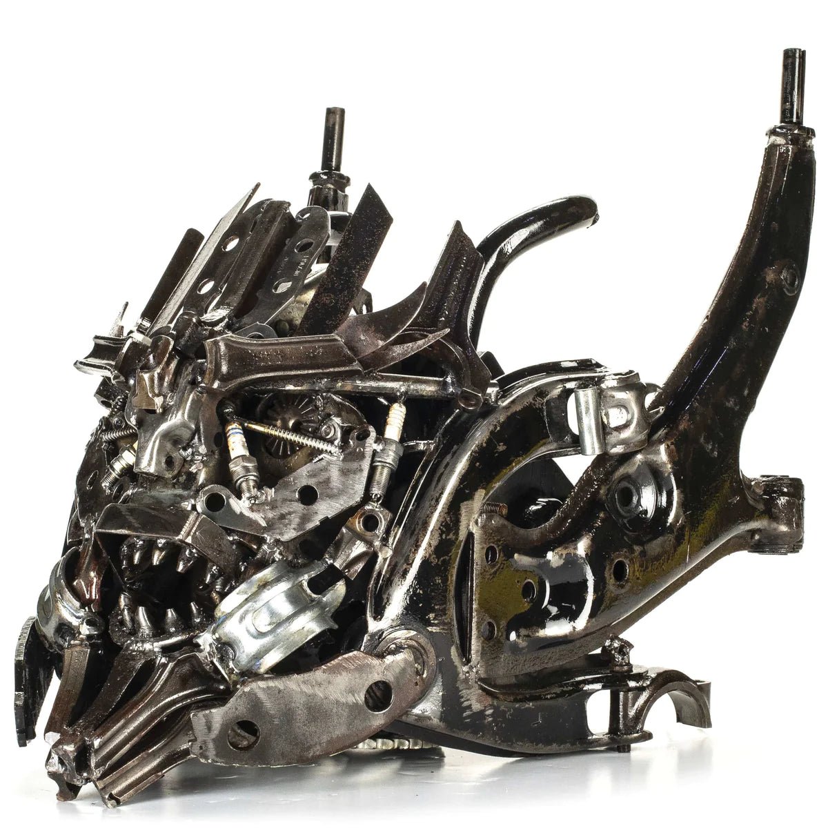 Megatron Head Inspired Recycled Metal Art Sculpture - Xformerz