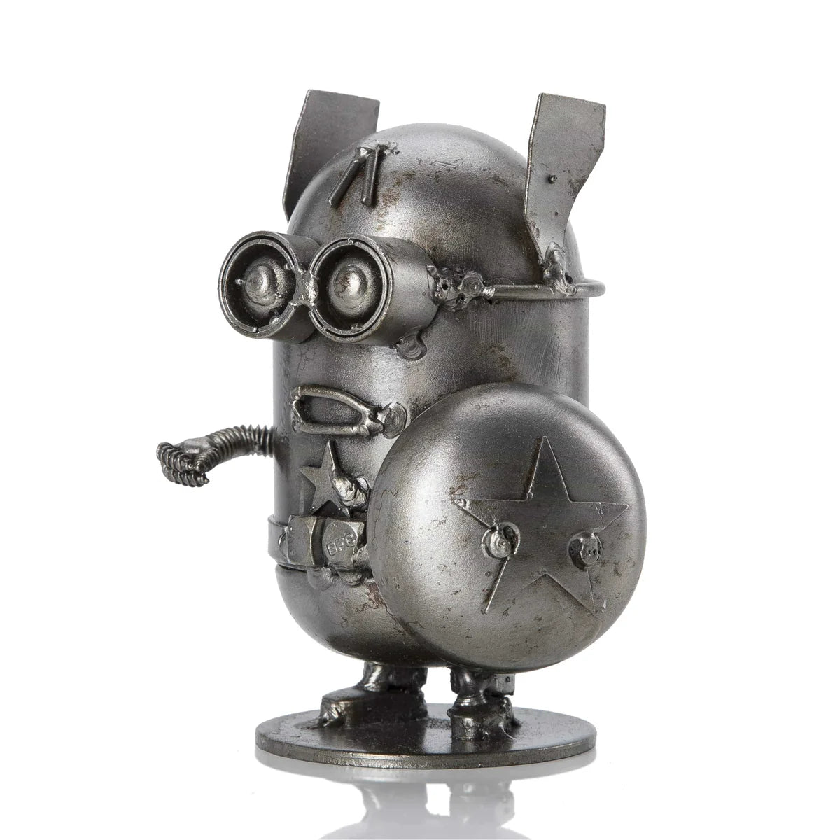 Minion Captain America Inspired Recycled Metal Sculpture - Xformerz