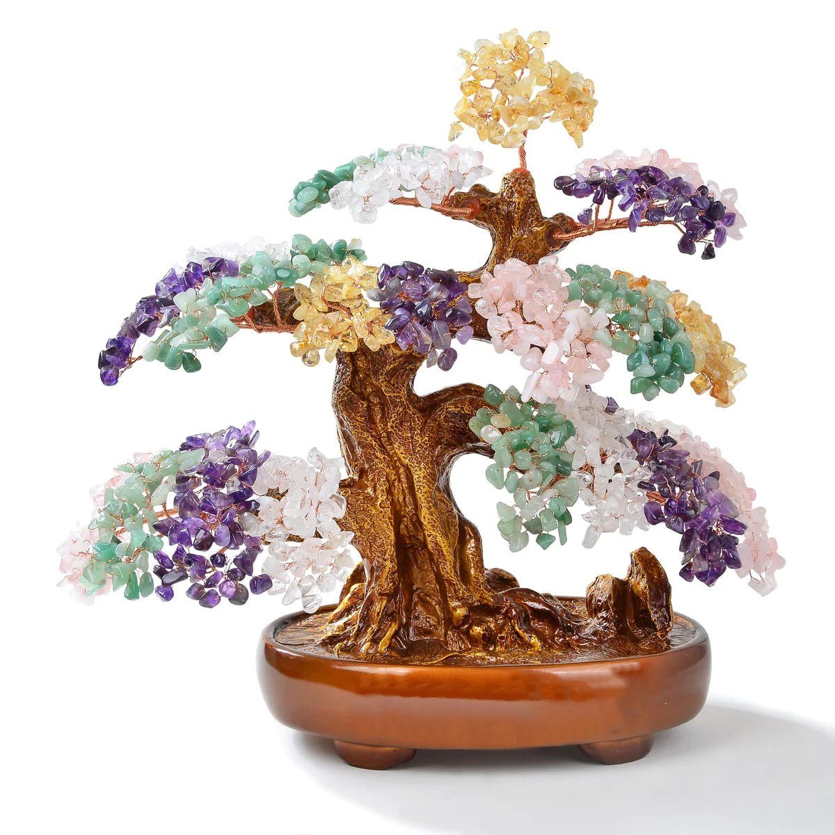 Multi-Gemstone Bonsai Tree of Life with 1,251 Natural Gemstones - Xformerz