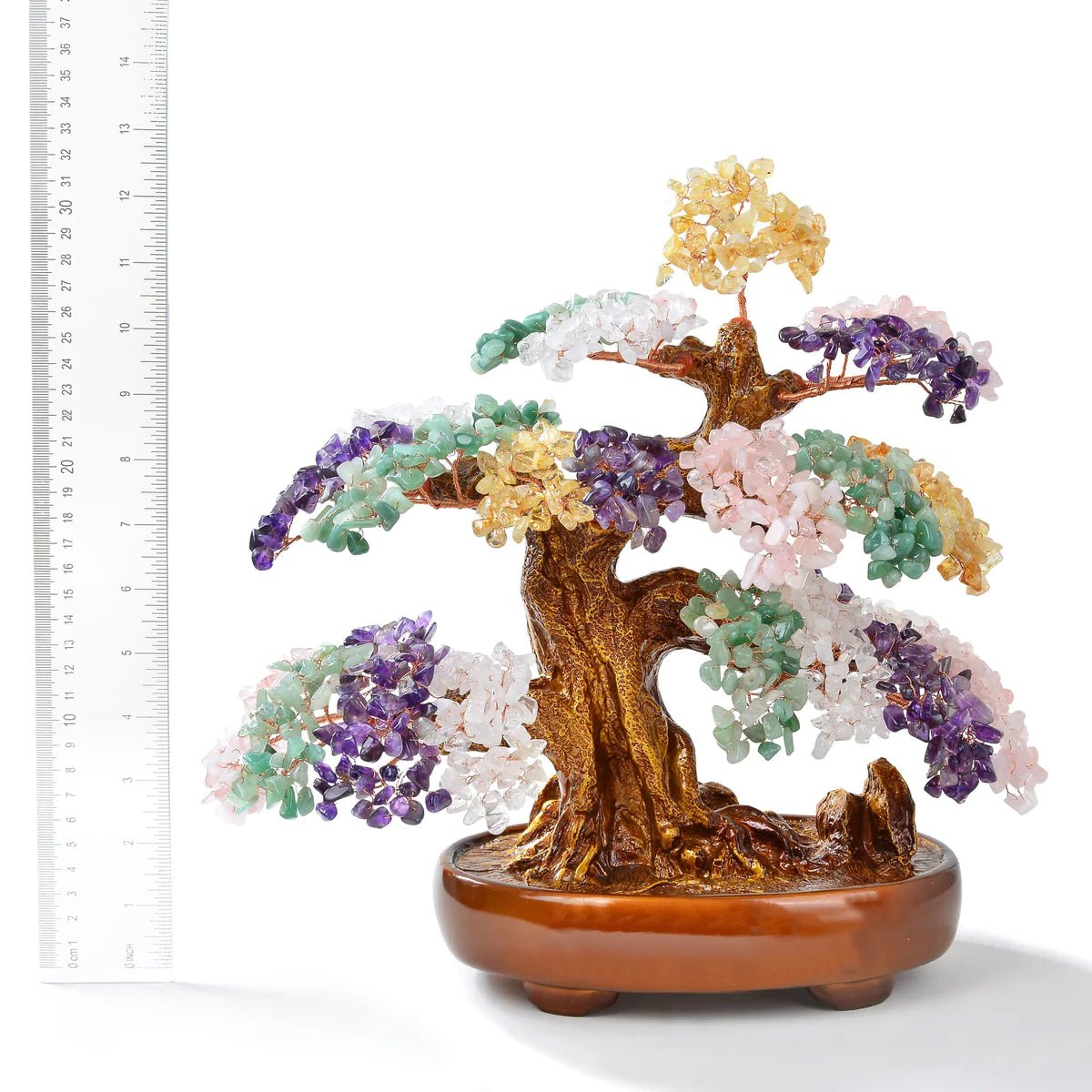 Multi-Gemstone Bonsai Tree of Life with 1,251 Natural Gemstones - Xformerz