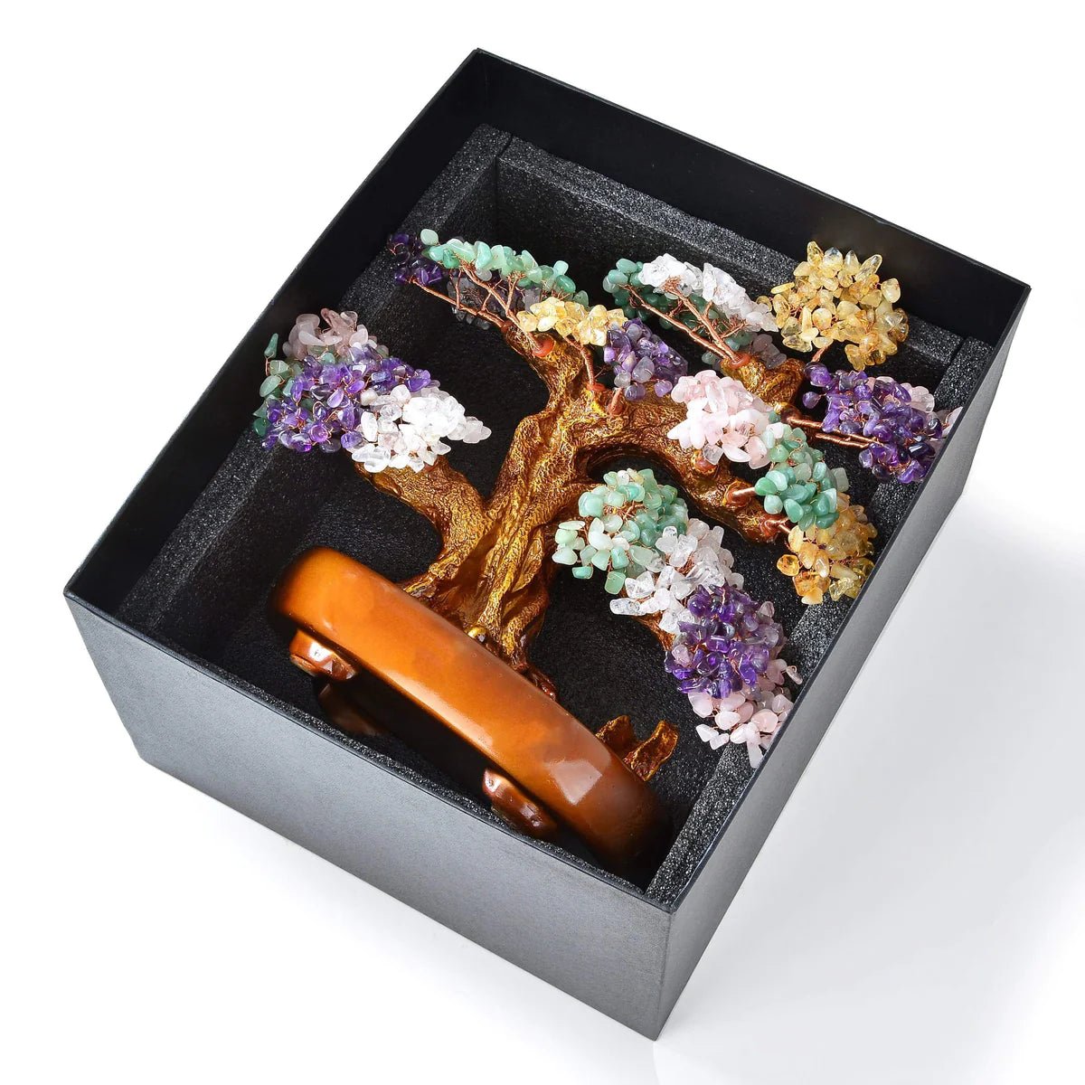 Multi-Gemstone Bonsai Tree of Life with 1,251 Natural Gemstones - Xformerz