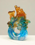 Mythical Dragon Head Fish Crystal Carving - A Symbol of Good Fortune and Prosperity - Xformerz